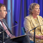 (L) Don Forgeron, President and Chief Executive Officer of Insurance Bureau of Canada and President of the Global Federation of Insurance Associations and (R) Jayne Plunkett, Group Chief Risk Officer of AIA Group Limited